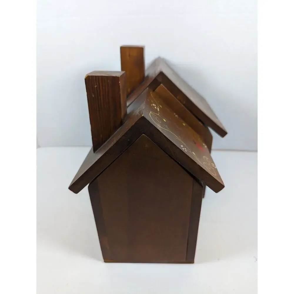 Hand Painted Wood General Store Kitchen Storage Box With Removeable Lids Vintage